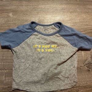 Bluenotes Blue and Gray Crop Top